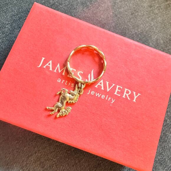 🦄 Extremely Rare James Avery 14K Gold Unicorn Dangle Ring – Twisted – Size 6 🦄 - Picture 2 of 8